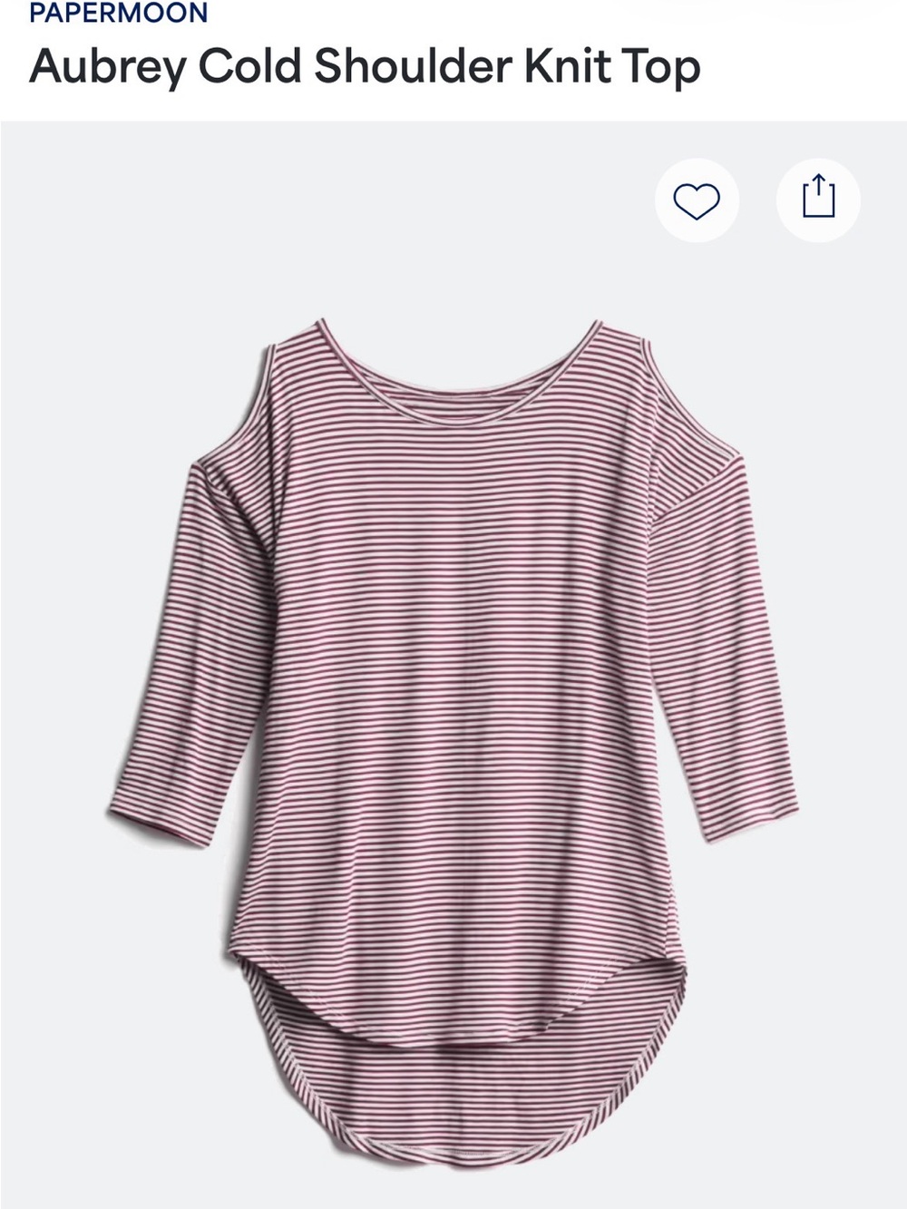 Stitch Fix-Papermoon Striped Cold-Shoulder Knit Tunic in Burgandy and White